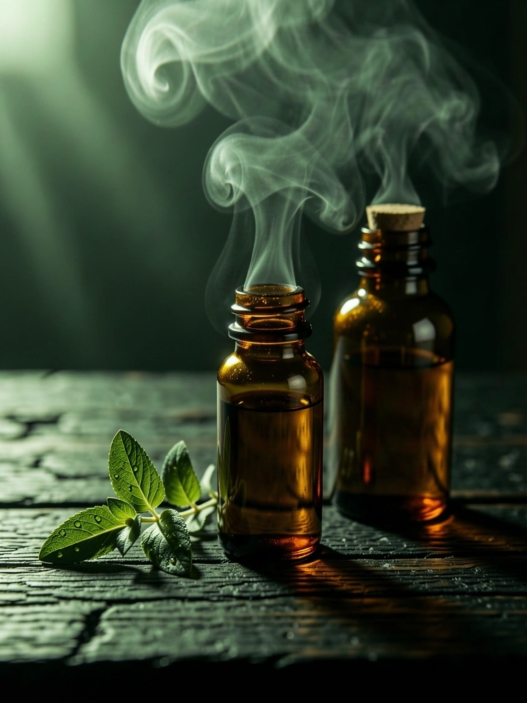 Apothecary glass and natural elements